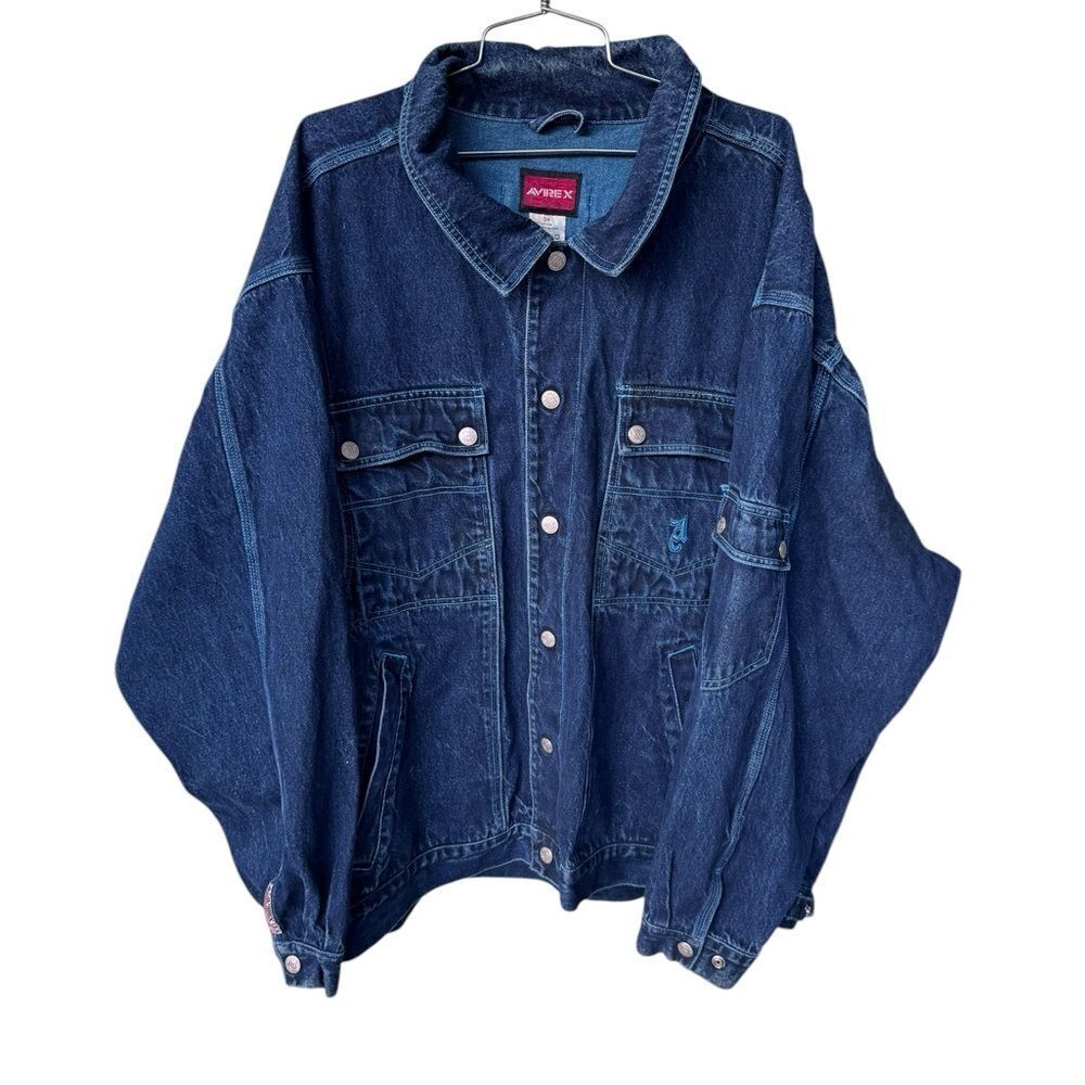 Avirex Y2K Vintage Dark Denim Jean Jacket 3X Mens